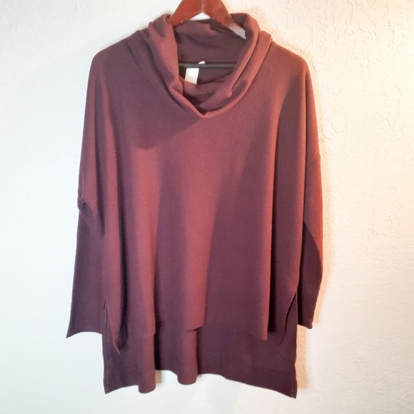 AdyP Nordstrom Long Sleeve Dark Red Sweater Size M - Picture 2 of 7